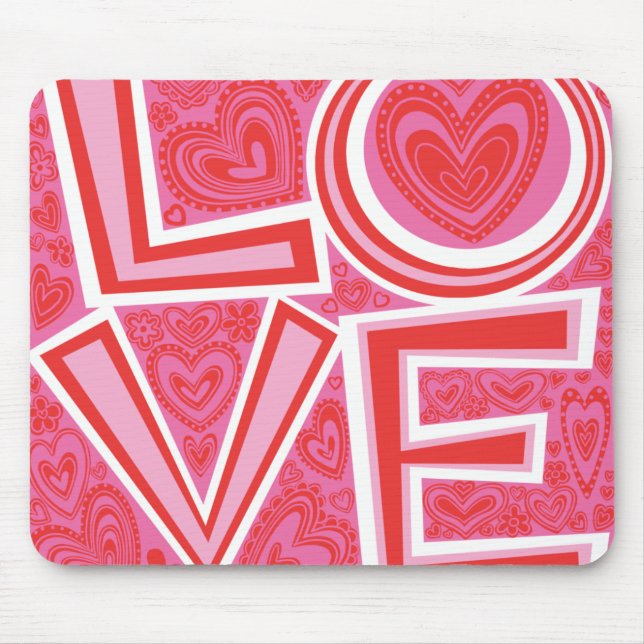 LOVE and HEARTS mouse pad (Front)