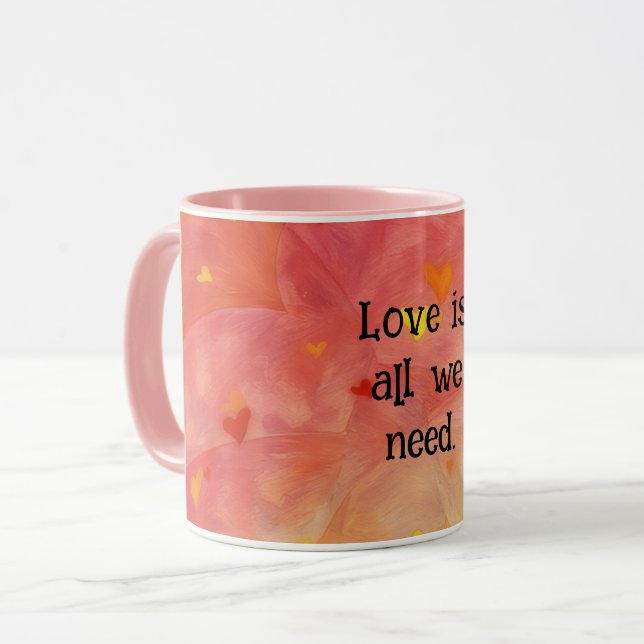 Love and Hearts Personal Mug (Front Left)