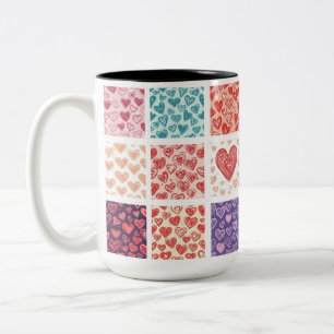 Love and hearts Two-Tone coffee mug