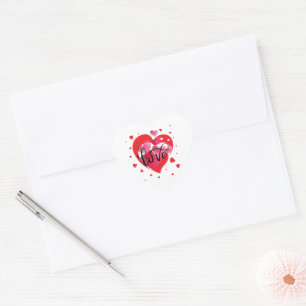 LOVE AND HEARTS VALENTINE CARD STICKER