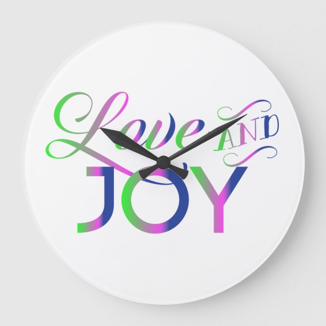 Love And Joy Colorful Large Clock (Front)