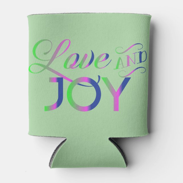 Love And Joy Colourful Can Cooler (Front)