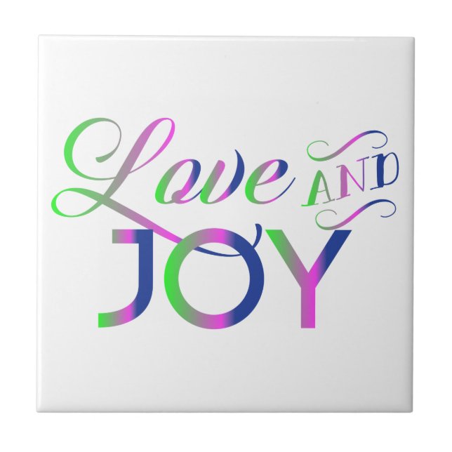 Love And Joy Colourful Ceramic Tile (Front)