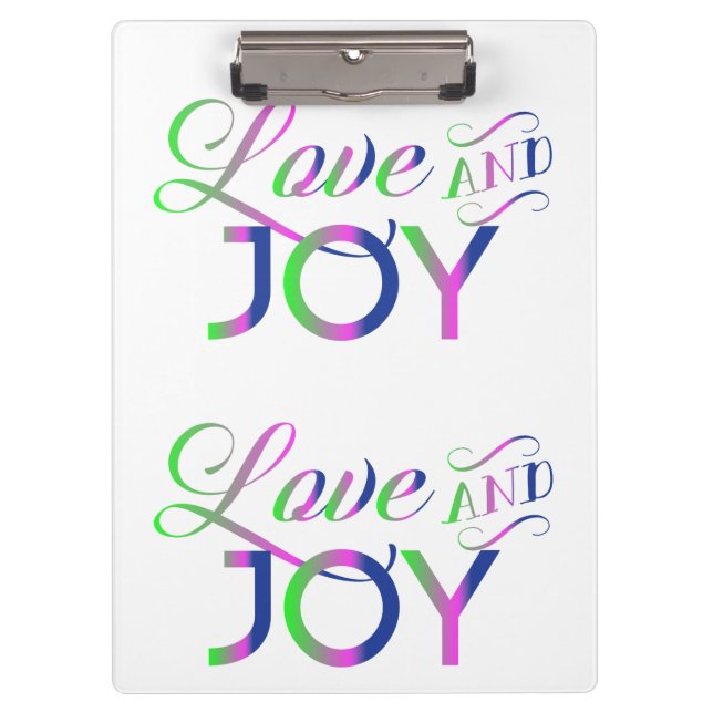 Love And Joy Colourful Clipboard (Front)