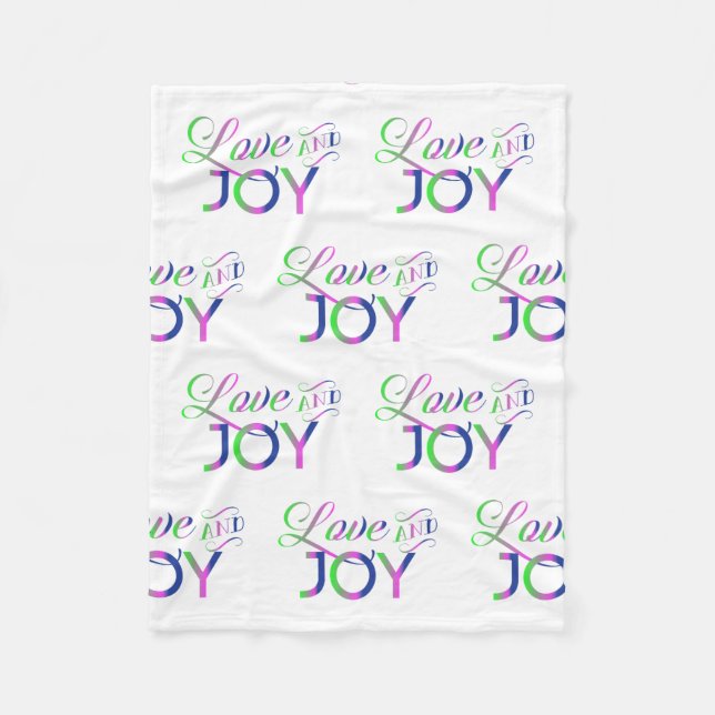 Love And Joy Colourful Fleece Blanket (Front)