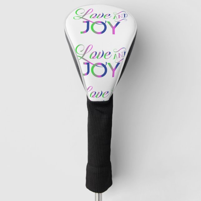 Love And Joy Colourful Golf Head Cover (Front)