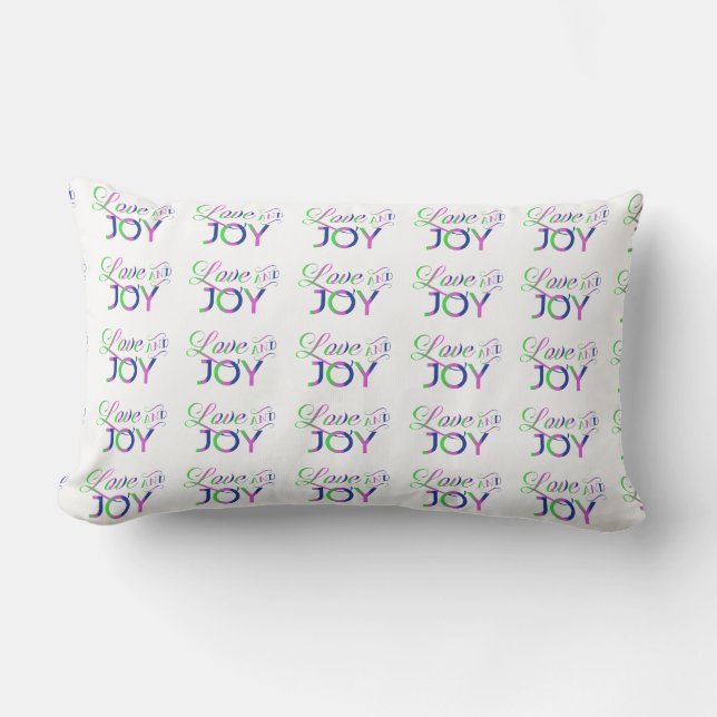 Love And Joy Colourful Lumbar Pillow (Front)