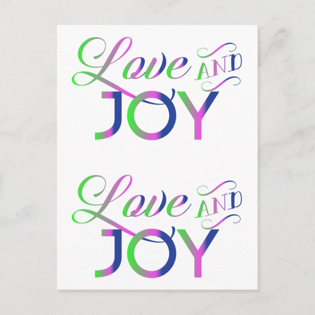 Love And Joy Colourful Postcard (Front)