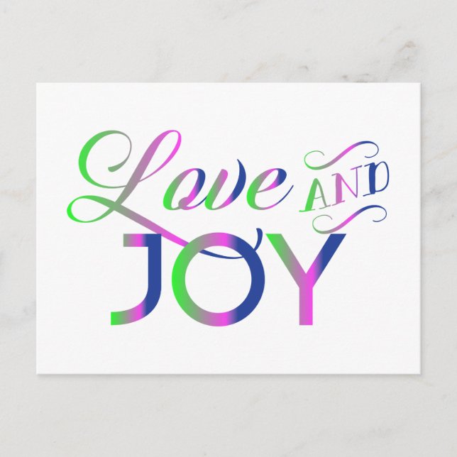 Love And Joy Colourful Postcard (Front)