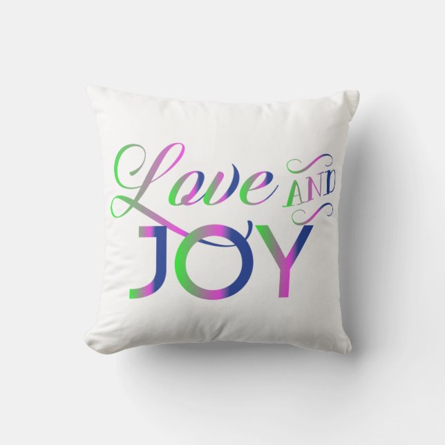 Love And Joy Colourful Throw Pillow (Front)