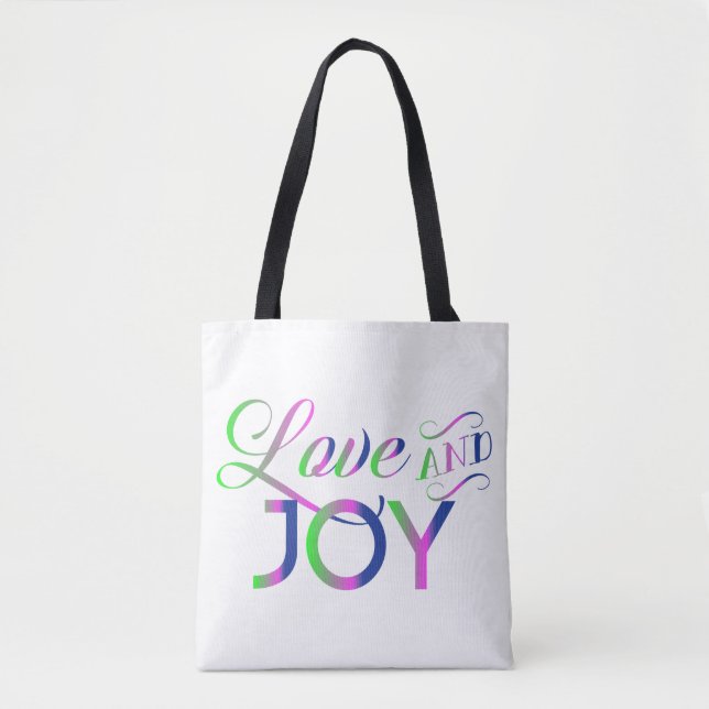 Love And Joy Colourful Tote Bag (Front)