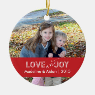 Love and Joy Personalized Photo Ornament
