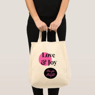 Love and joy Tote Bags on sale