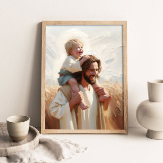 Love and Laughter, Christian Painting, Jesus and  Poster