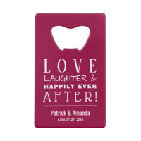 Love and Laughter Cranberry Wedding Credit Card Bo