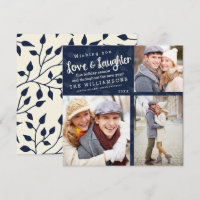 Love and Laughter Holiday Photo Card / Navy Blue