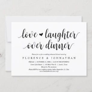 Love and Laughter Over Wedding Rehearsal Dinner  Invitation