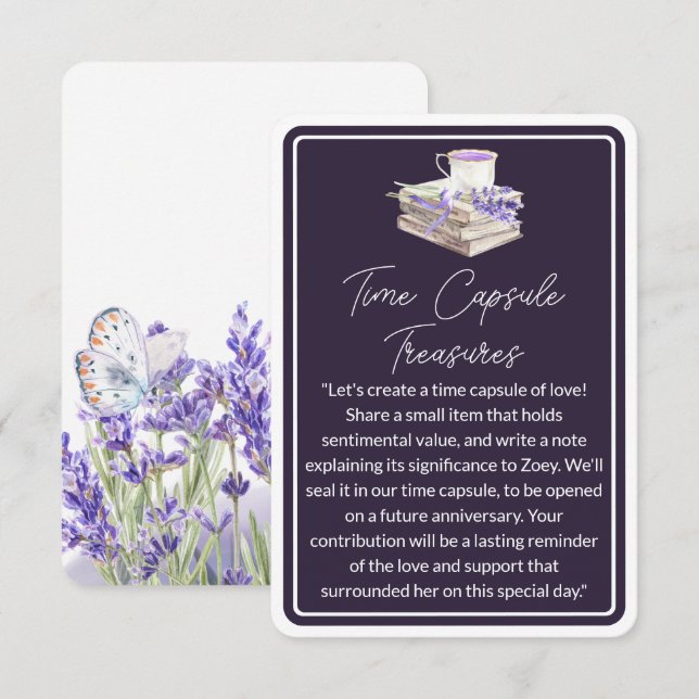 Love and Lavender | Time Capsule Treasures Enclosure Card (Front/Back)