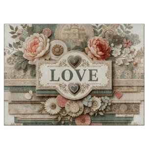 LOVE and Layers of Flowers Cutting Board