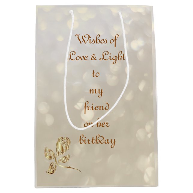 Love and Light birthday friend Medium Gift Bag (Front)