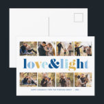 "Love and Light" Gallery of 8 Photos Hanukkah Holiday Postcard<br><div class="desc">These beautiful Hanukkah greeting cards are fully customizable. Add your own photo and message for a one of a kind design.</div>