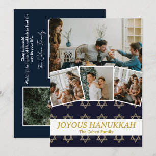 Love and Light   Hanukkah family photo Collage Holiday Card