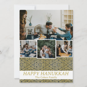 Love and Light   Hanukkah family photo Collage Holiday Card