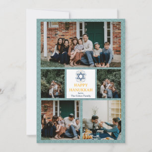 Love and Light   Hanukkah family photo collage Holiday Card