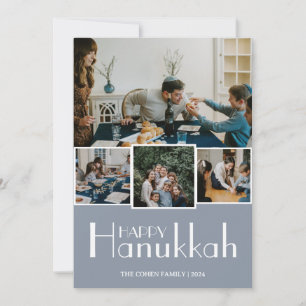 Love and Light   Hanukkah family photo Collage Holiday Card