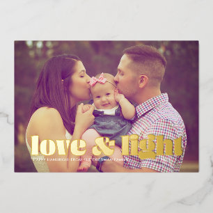 Love and Light Hanukkah Foil Holiday Card