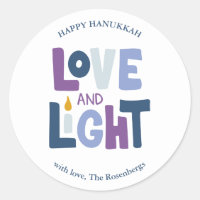 "Love and Light"  Hanukkah Label