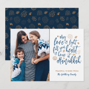 Love and Light Hanukkah Photo Flat Card