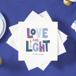 "Love and Light" Happy Hanukkah Custom Napkin<br><div class="desc">Personalized Hanukkah themed design.</div>