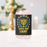 Love and Light Menorah Jewish Hanukkah Holiday  Can Glass<br><div class="desc">ewish Hanukkah,  Menorah design,  Jewish holiday,  Hanukkah menorah,  Light festival,  Jewish traditions,  Love and light,  Hanukkah celebration,  Jewish decor,  Menorah art</div>