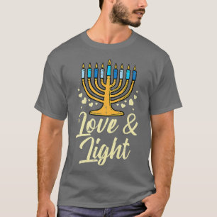 Love And Light Menorah Jewish Hanukkah Pyjamas Cha T-Shirt
