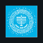 Love and light menorah self-inking stamp<br><div class="desc">Celebrate eight days and eight nights of the Festival of Lights with Hanukkah cards and gifts. The festival of lights is here. Light the menorah, play with the dreidel and feast on latkes and sufganiyots. Celebrate the spirit of Hanukkah with friends, family and loved ones by wishing them Happy Hanukkah....</div>