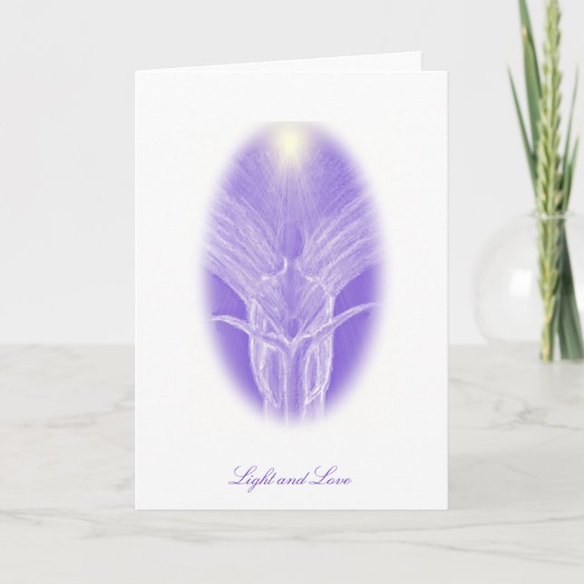 Love and Light Purple Angel - Greeting Card (Front)