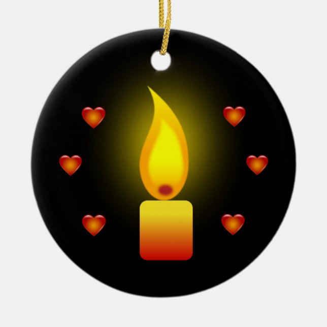 'Love and Light' quote ' Ceramic Ornament (Front)