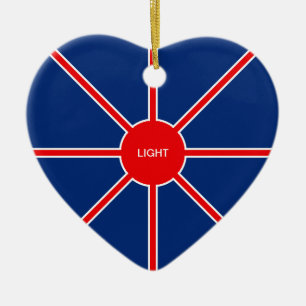 Love and Light Red Sun Ceramic Ornament