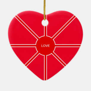 Love and Light Red Sun Ceramic Ornament