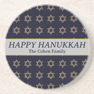 Love and Light   Simple Elegant Hanukkah family  Coaster