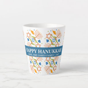 Love and Light   Simple Elegant Hanukkah family  Latte Mug