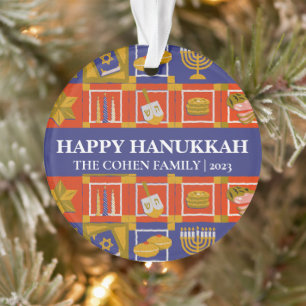 Love and Light   Simple Elegant Hanukkah family Ornament