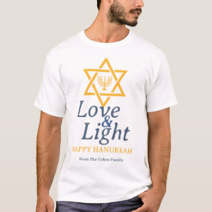 Love and Light Simple Hanukkah family T-Shirt