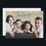 Love and Light Stars Holiday Photo Card<br><div class="desc">Stylish and cute Love and Light Stars Christmas or Hanukkah Holiday Photo Card with Christmas Tree and holly pattern is perfect for all your friends and family this holiday season. Customize the text with your family name and the year and swap out the picture for a photo of your kids,...</div>