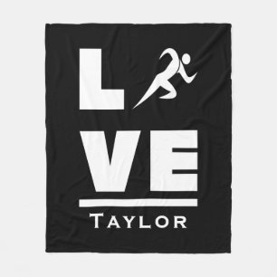 Love And Live Athletics Track And Field Sports Fan Fleece Blanket