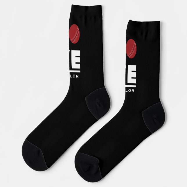 Love And Live Cricket Sports Fan Custom Name Socks (Left)