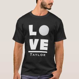 Love And Live Golf Sports Fan Custom Name T-Shirt