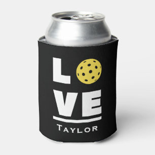 Love And Live Pickleball Sports Fan Custom Name Can Cooler