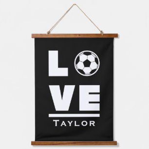 Love And Live Soccer Football Sports Fan Hanging Tapestry
